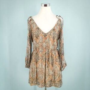 Zimmermann 1 Size Small S Harlequin Heriz Crinkle Print Tie Silk Playsuit Romper